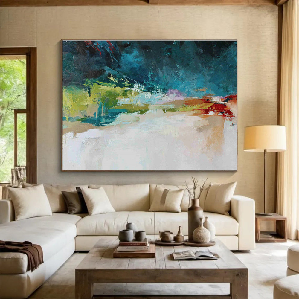 “Colorful Abstract Terrain” Abstract Acrylic Painting On Canvas DKH510