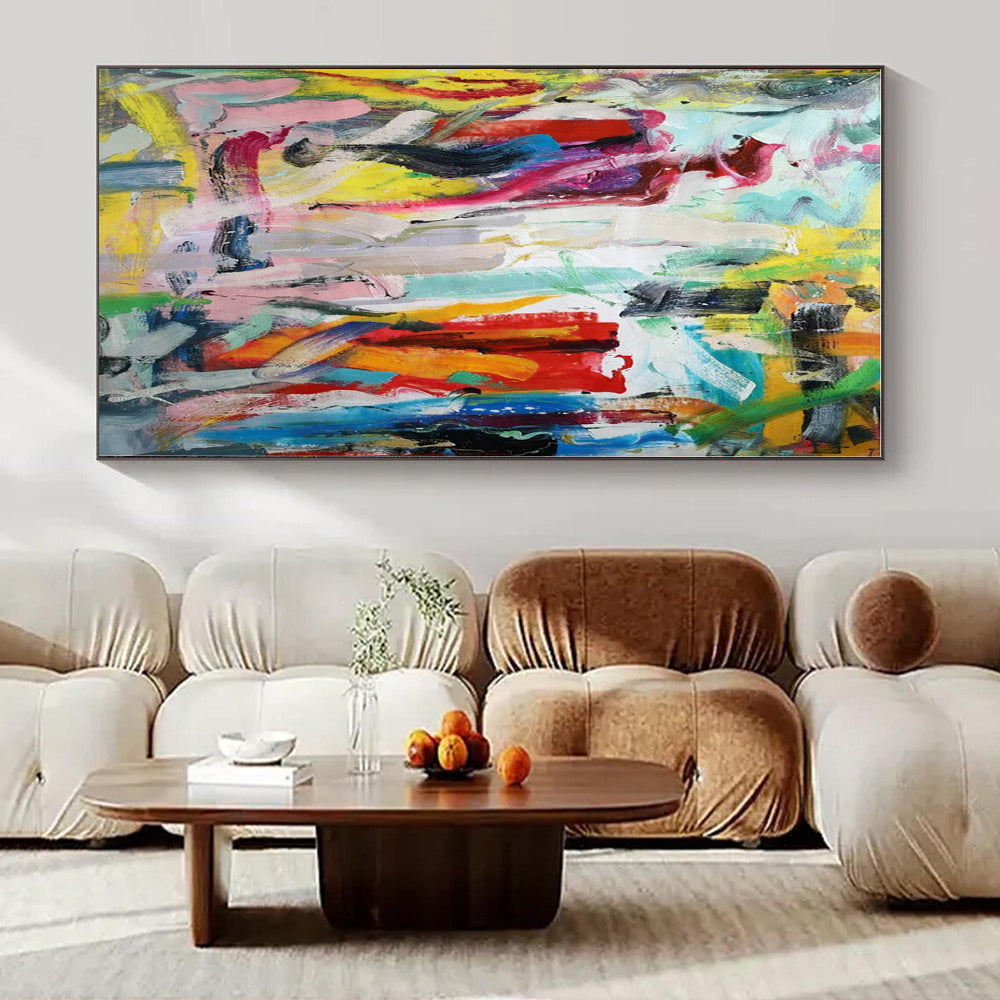 Colorful Abstract Figure - Abstract Expressionist Acrylic On Canvas CT1324