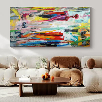 Colorful Abstract Figure - Abstract Expressionist Acrylic On Canvas CT1324