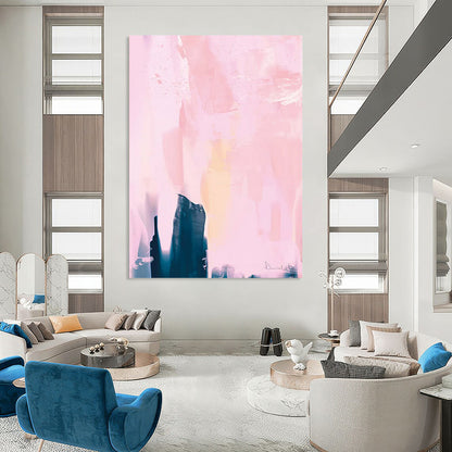 “Soft Pink Abstract Layers” - Abstract Expressionist Painting On Canvas DTP180