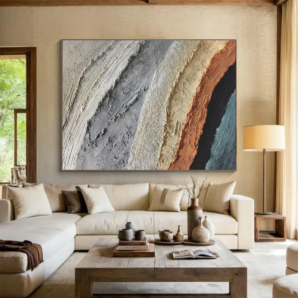 Colorful Textured Layers - Abstract Impasto Painting On Canvas DKH619