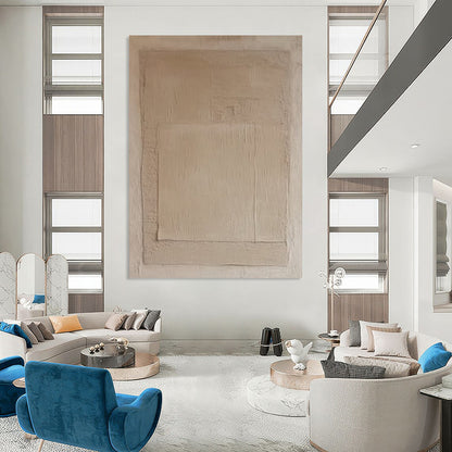 “Beige Minimalist Texture ‘Understated Elegance’” - Textured Abstract Painting On Canvas DTP360