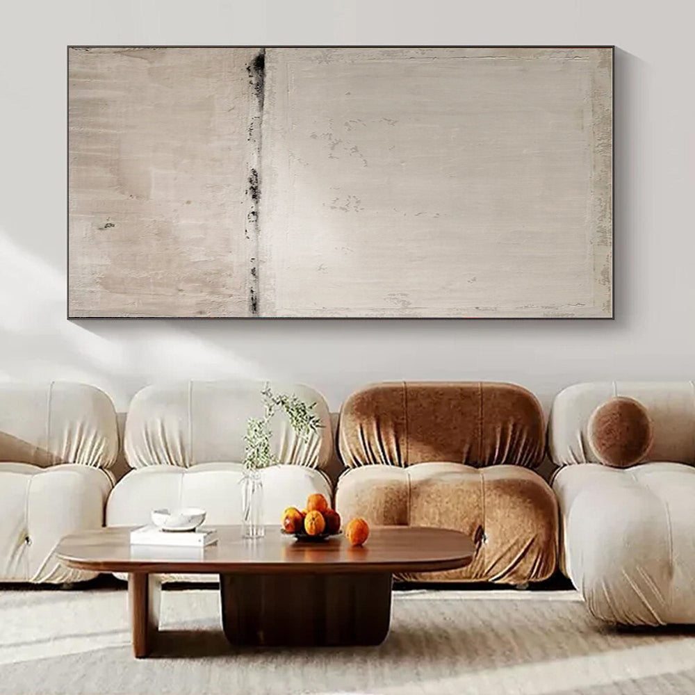 Beige - and - Black Subtle Texture - Minimalist Textured Acrylic Painting CT1370