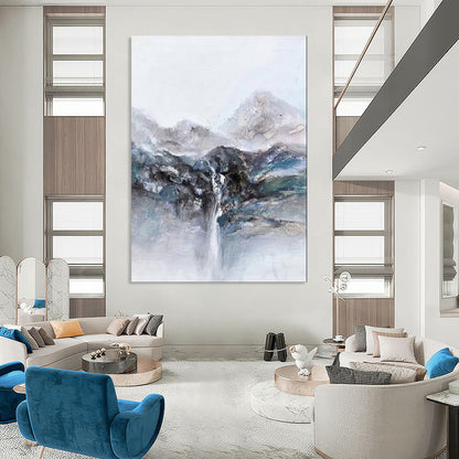 Abstract Mountain Waterfall Fusion of Tradition and Abstraction CT1961