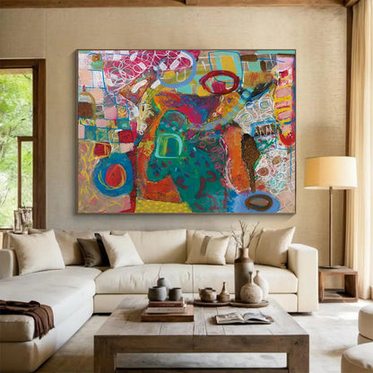 Colorful Abstract Forms - Abstract Expressionist Painting On Canvas DLZ244