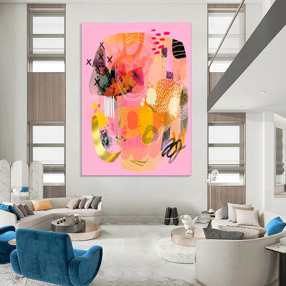 “Pink - Orange Abstract Mix” - Bold Abstract Art CT2009