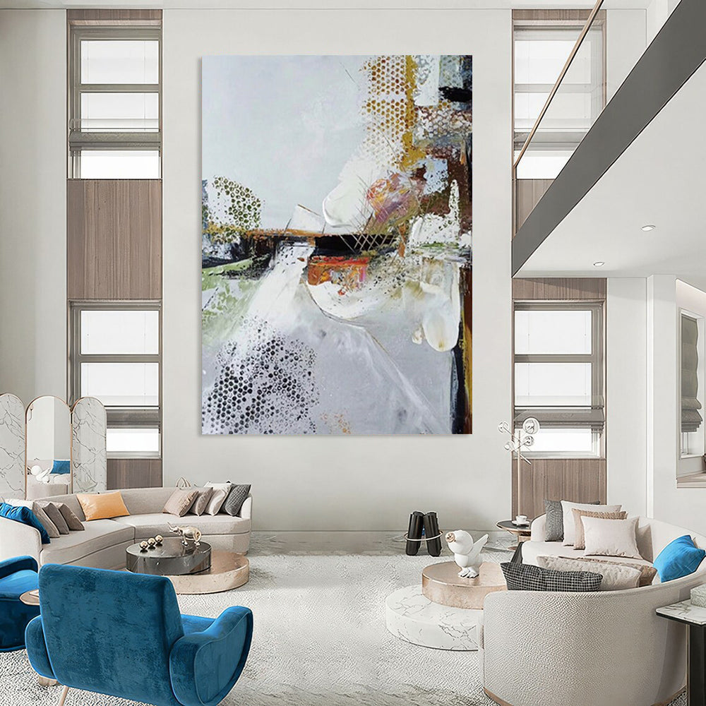 “Textured Abstract Composition” - Mixed - Media Abstract Painting On Canvas DTP047