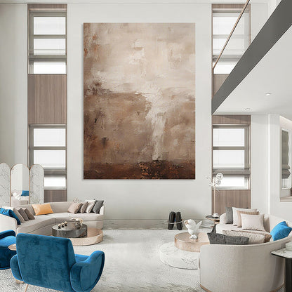 Subtle Tonal Abstract in Beiges and Whites - Abstract Painting On Canvas DKH1470