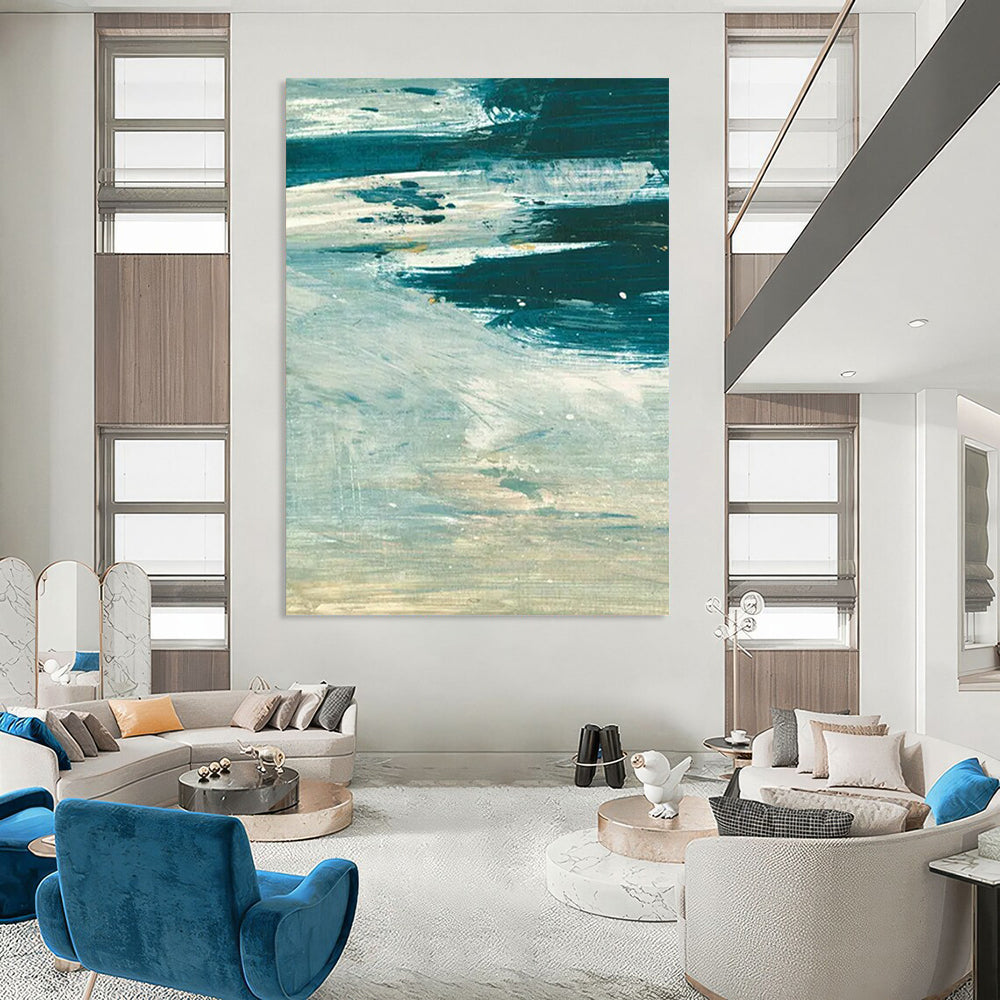 “Turquoise Ocean Waves” - Impressionistic Seascape Painting On Canvas DTP176