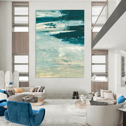 “Turquoise Ocean Waves” - Impressionistic Seascape Painting On Canvas DTP176