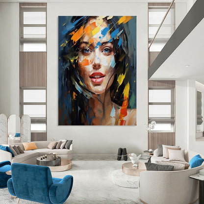 “Vibrant Abstract Portrait” – Expressive Oil Painting On Canvas CT2126