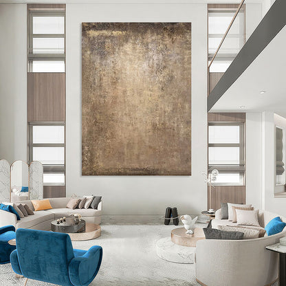 “Textured Brown Canvas” - Brown & Beige Textured Abstract Painting On Canvas DKH1208