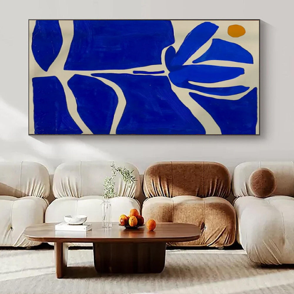 “Blue - White Floral Abstract” ，Abstract Floral Acrylic Painting CT0949