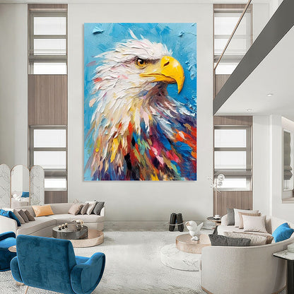 “Colorful Eagle Portrait” - Expressive Animal Painting On Canvas DKH1060