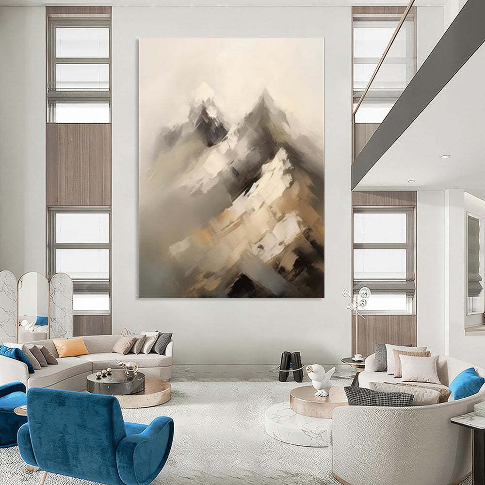“Abstract Mountain Peaks” – Textured Landscape Oil CT2092