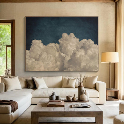 Soft Clouds and Dark Sky “Dreamy Celestial Clouds” Painting On Canvas DKH124