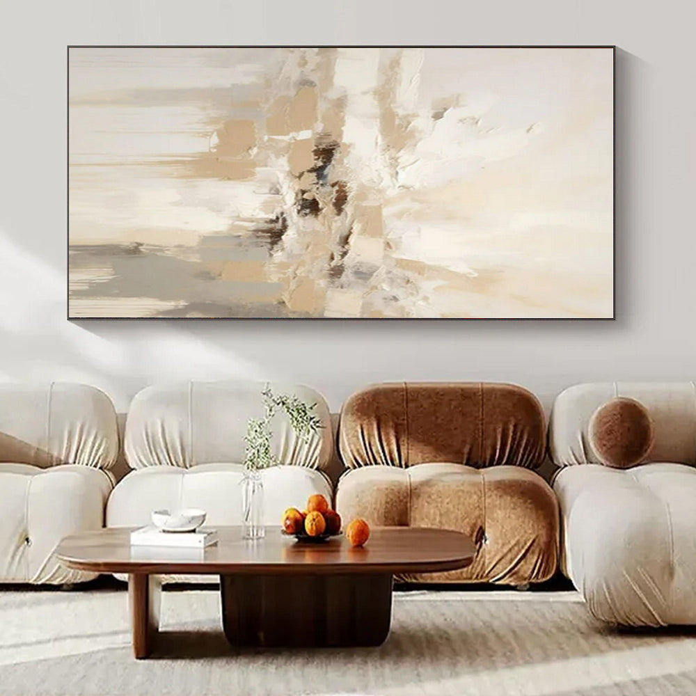 Neutral Tones with Textured Layers - Impasto Abstract Acrylic On Canvas CT1344