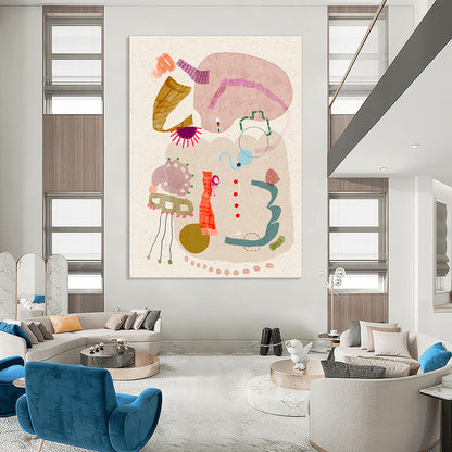 Pastel Shapes, Playful Forms - "Whimsy Assortment" - Mixed - media Abstract Art CT1845