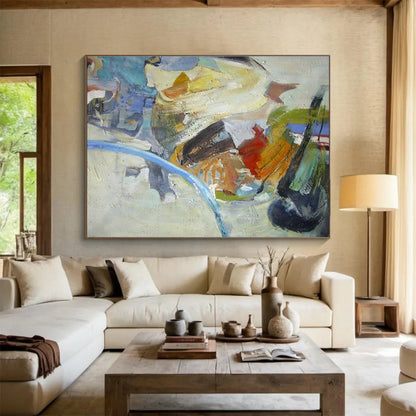 “Colorful Abstract Forms” - Playful Abstract Painting On Canvas DKH845