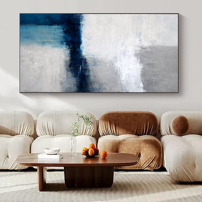 “White - Gray - Blue Minimalist Horizon” – Minimalist Abstract Art CT1020