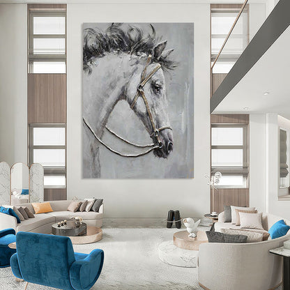 “Textured Horse Portrait” – Impasto Oil Painting On Canvas CT2179