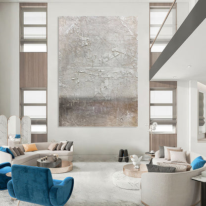 Textured Gray Abstract - Abstract Painting On Canvas DKH1491