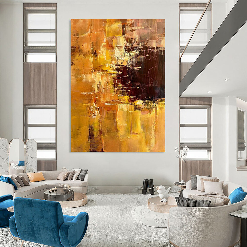 Warm Abstract Chaos - Expressionist Abstract Painting On Canvas CT2302