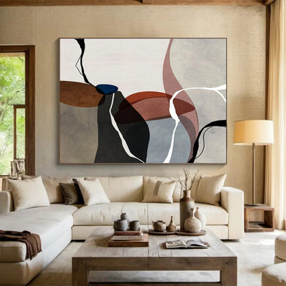 “Organic Shapes: Neutral & Pastel” Abstract Minimalist Painting On Canvas DKH358