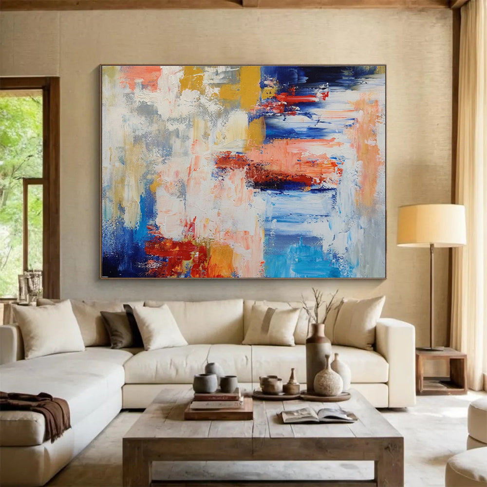 Vibrant Abstract Fusion - Abstract Expressionist Painting On Canvas DKH646