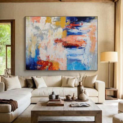 Vibrant Abstract Fusion - Abstract Expressionist Painting On Canvas DKH646