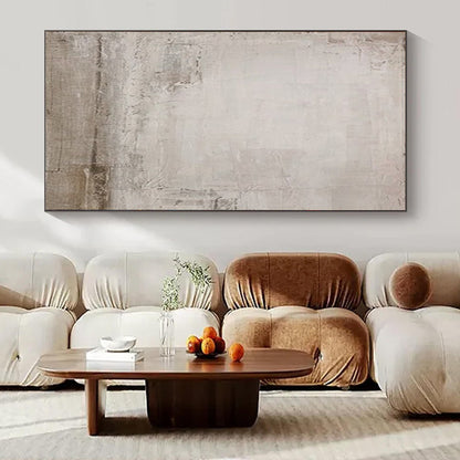 “Light Gray & Brown Textured Simplicity” – Abstract Minimalist Art CT0979