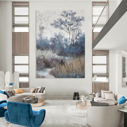 Muted Tonal Forest Scene - Landscape Painting On Canvas DKH1458