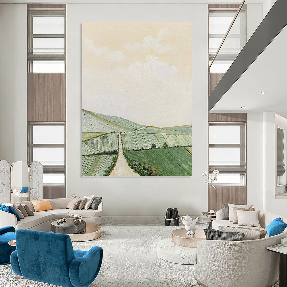 Pastel Landscape with Path - Landscape Painting On Canvas DKH1449