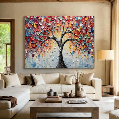 “Colorful Life Tree” 3D - textured Symbolic Painting On Canvas DLZ169