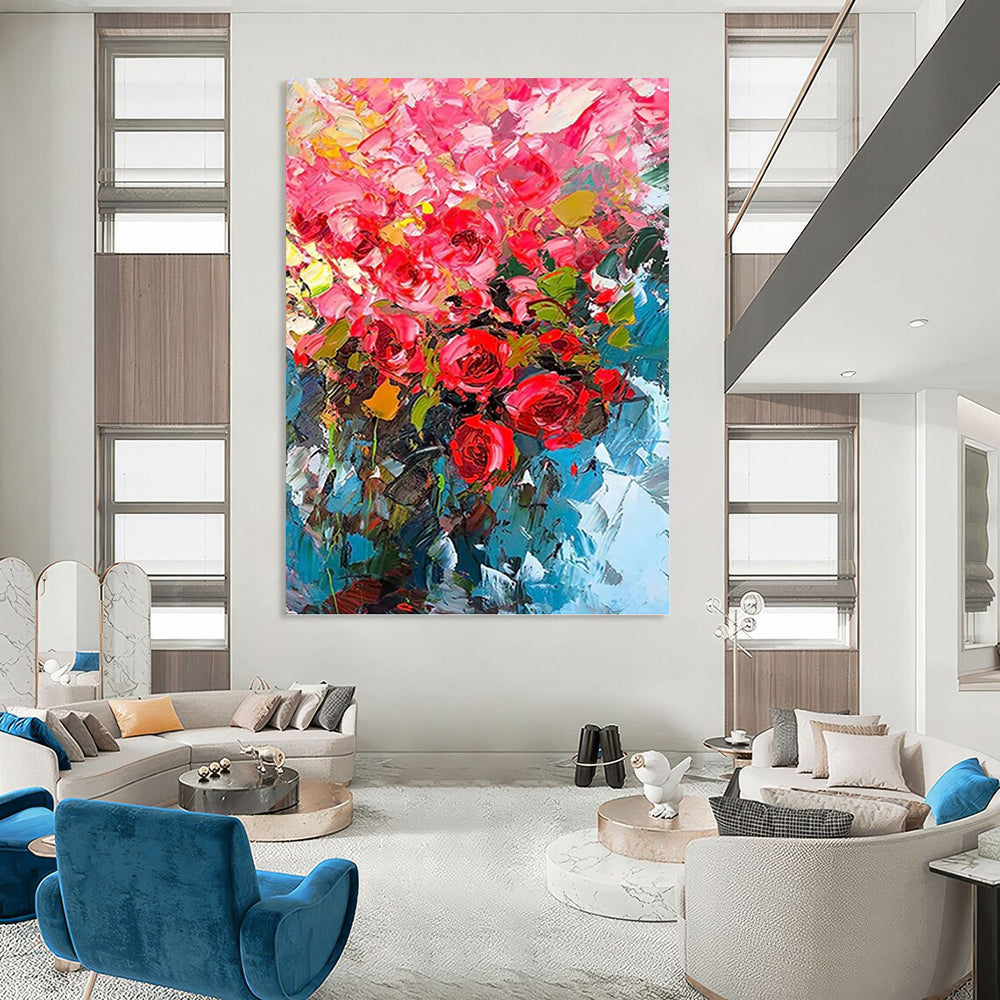 Colorful Abstract Flower Bouquet - Floral Painting On Canvas DKH1432