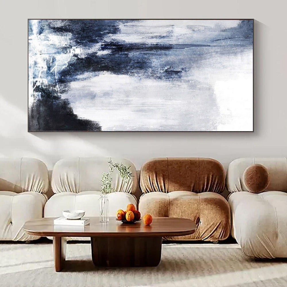 “Blue - Gray Abstract Cityscape” – Abstract Cityscape Painting CT1132