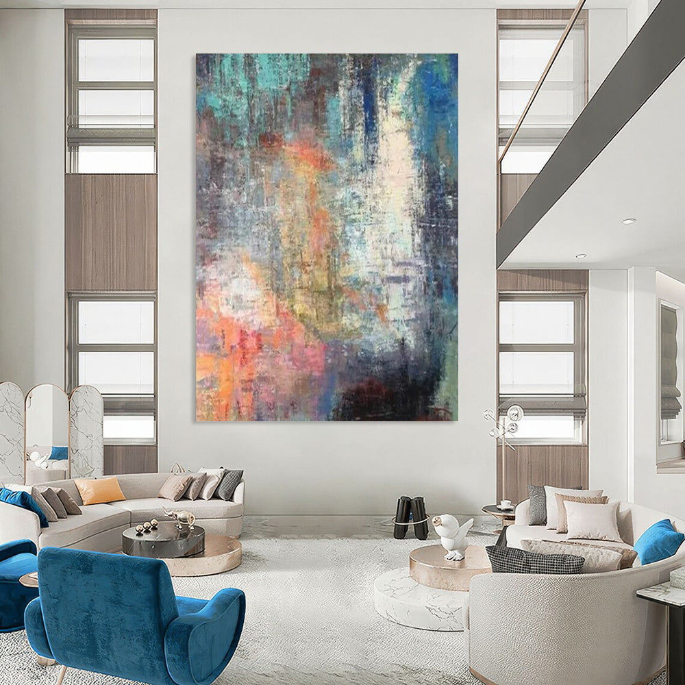 “Colorful, Textured Abstract Mosaic” - Abstract Painting On Canvas CT2327