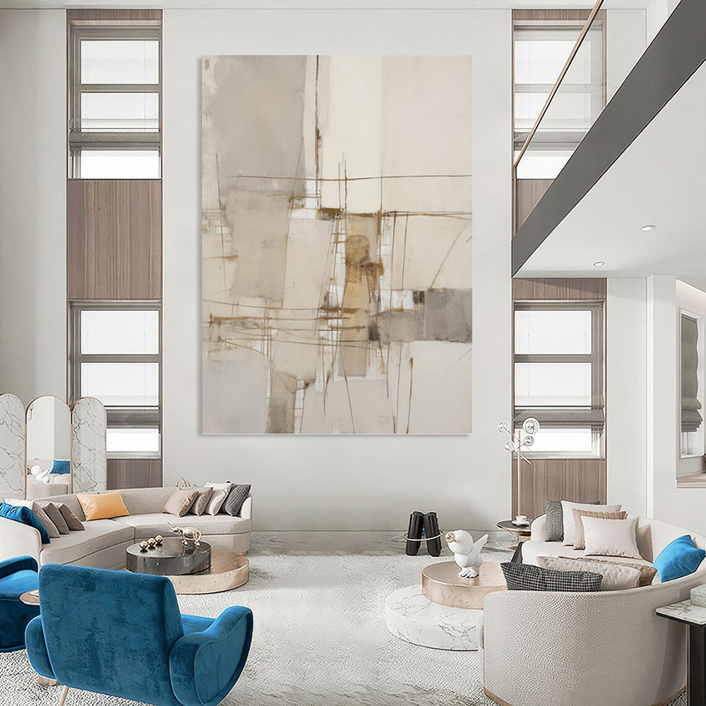 Minimalist Abstract with Delicate Lines - Abstract Painting On Canvas DKH1309