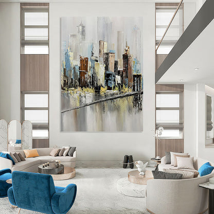 Impressionistic Cityscape - Cityscape Painting On Canvas DKH1451