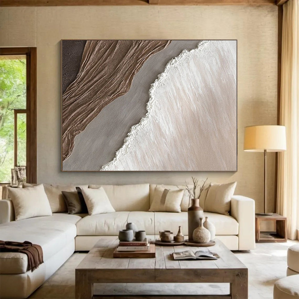 Earth - Toned Textured Layers, “Desert Folds” - Mixed - Media Textured Painting CT0726