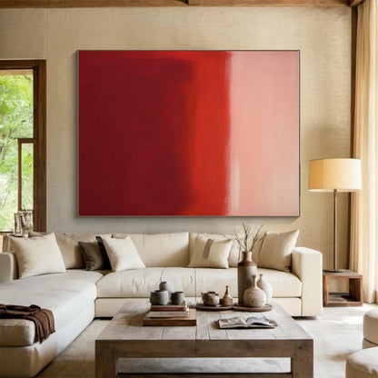Gradient Red Tones, “Crimson Calm” - Color - Field Oil Painting CT0744