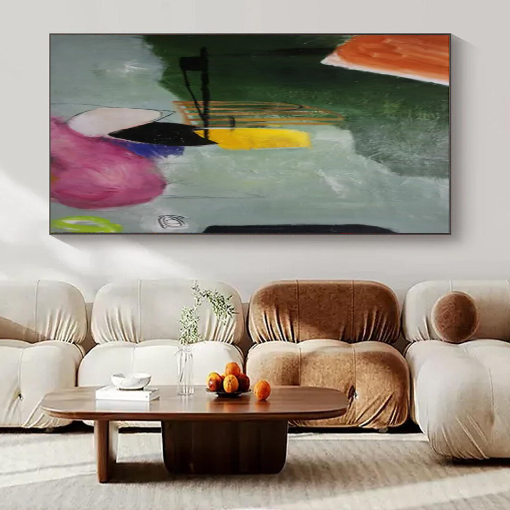 Color - Block Geometric Abstraction - Cubism - Inspired Acrylic Painting CT1405