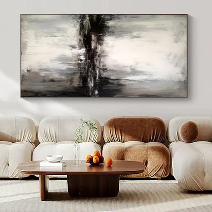 “Misty Monochrome Lake” ，Abstract Landscape Oil Painting CT0922
