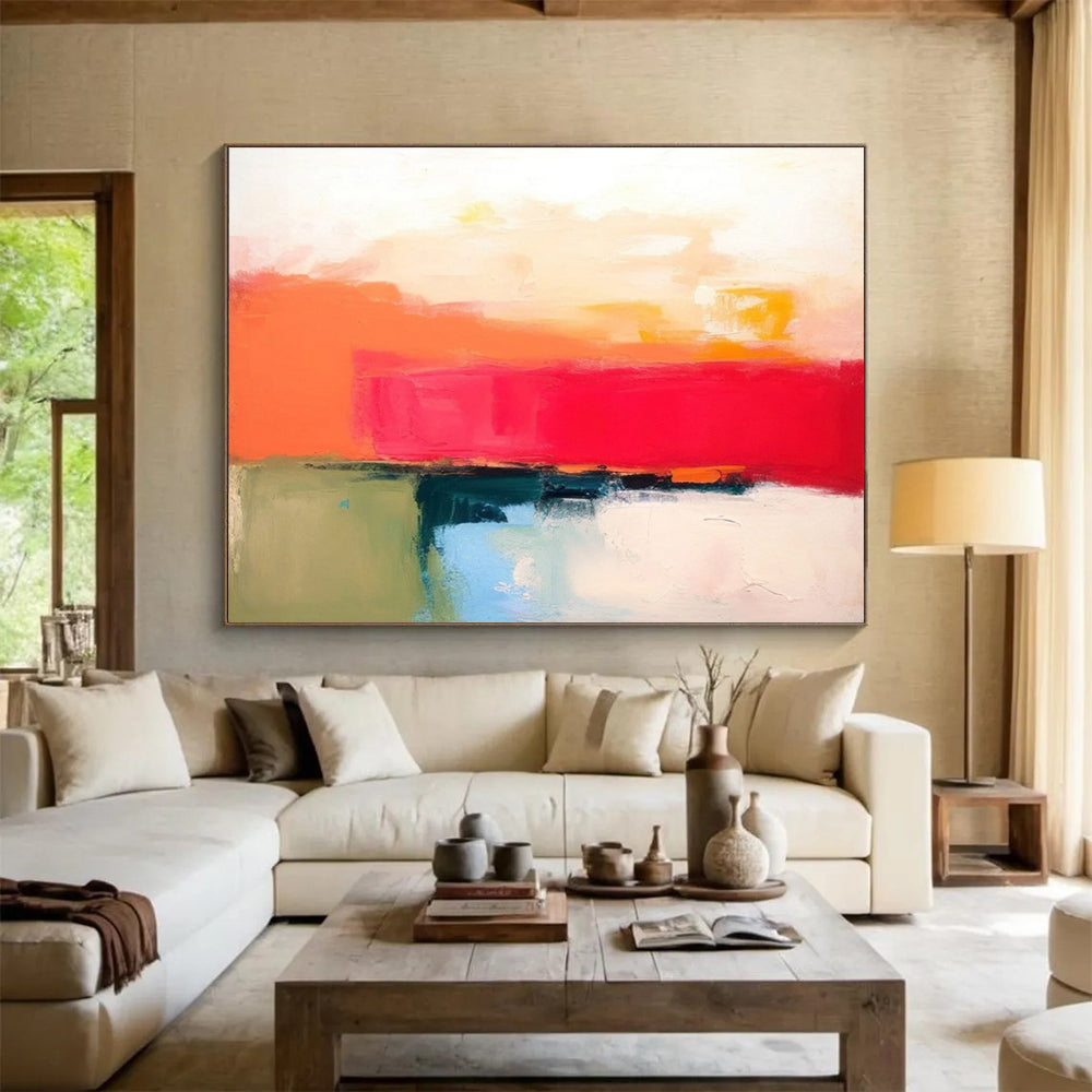 “Bold Color Blocks Abstract” Abstract Painting On Canvas DLZ056