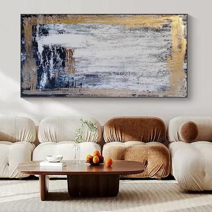 “Gold - Framed Textured Abstraction” – Abstract Textured Painting CT1198