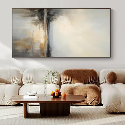 Misty Waterscapes in Grey & Gold - Abstract Landscape Oil CT1284