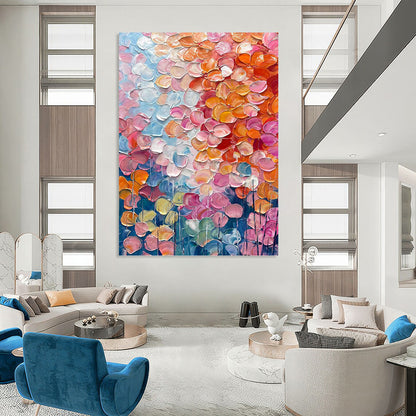 “Pastel Petal Impasto” - Floral Textured Painting On Canvas DKH1657