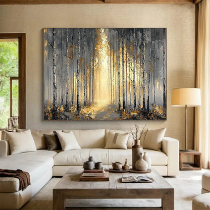 “Misty Forest Path” Landscape - inspired Oil Painting On Canvas DLZ159