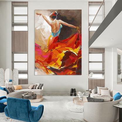 “Flamenco Dancer in Motion” – Expressionistic Oil Painting On Canvas CT2178