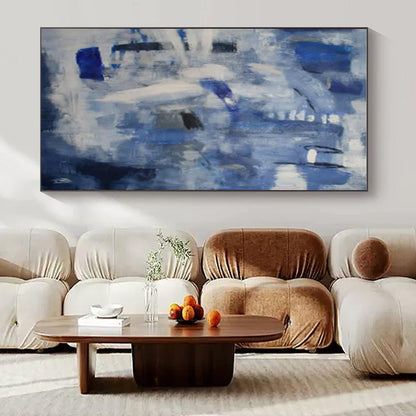 Blue - Grey Abstract Layers - Abstract Layered Acrylic Painting CT1419
